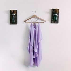 OLIVACEOUS LILAC DRAPE DRESS